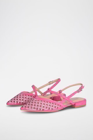 Sling-back en cuir de chèvre Viola - Rose