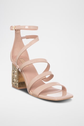 Sandales à talons vernies - Nude