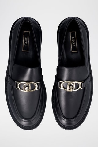 Mocassins en cuir de taureau Cora - Noir