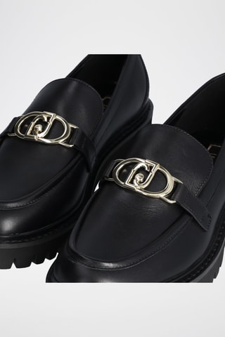 Mocassins en cuir de taureau Cora - Noir