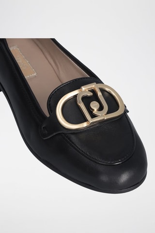 Mocassins en cuir de mouton Emel - Noir et doré