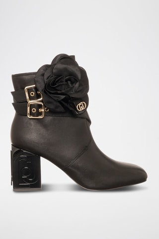 Bottines en cuir de taureau Sara - Noir
