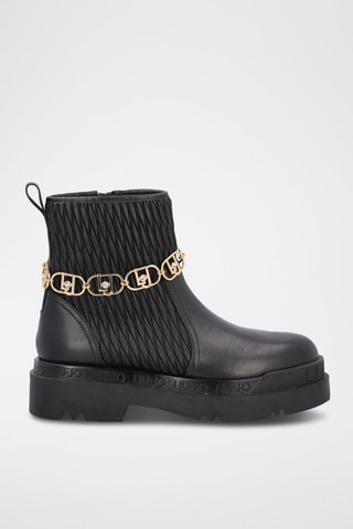 Bottines en cuir Love - Noir