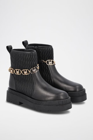 Bottines en cuir Love - Noir