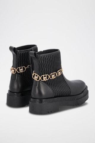 Bottines en cuir Love - Noir