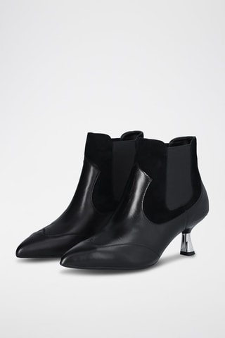 Bottines Chelsea en cuir Sandie - Noir
