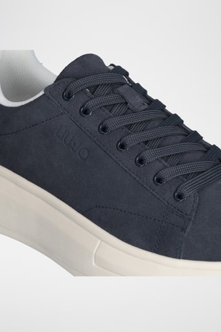 Sneakers plateformes en cuir - Bleu marine