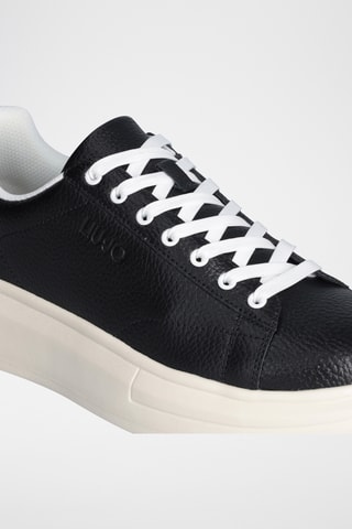 Sneakers plateformes en cuir - Noir