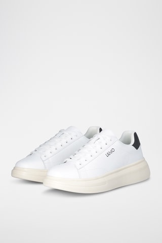 Sneakers plateformes en cuir - Blanc