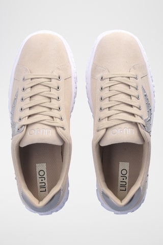 Baskets plateformes en cuir - Beige