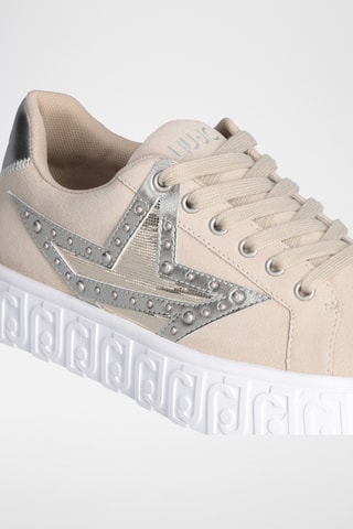 Baskets plateformes en cuir - Beige