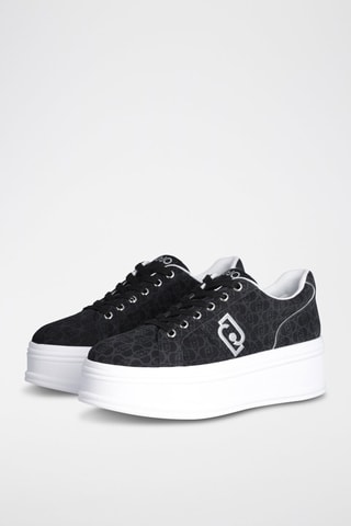 Baskets plateformes en cuir Selma - Noir