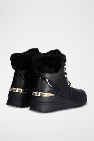 Sneakers montantes en cuir - Noir