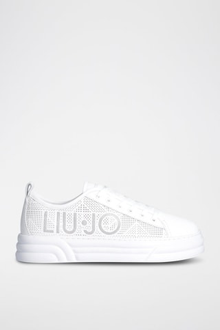 Baskets à plateformes en cuir Cleo - Blanc