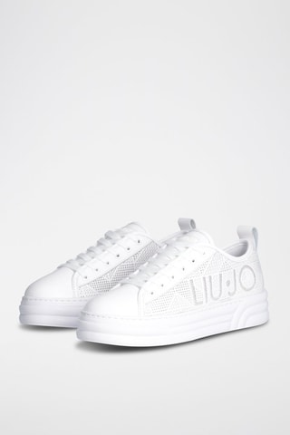 Baskets à plateformes en cuir Cleo - Blanc