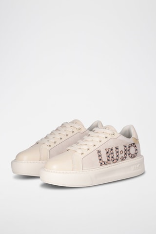 Sneakers plateformes en cuir Kylie - Blanc
