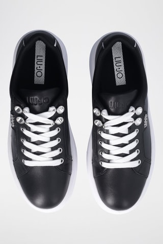 Sneakers plateformes en cuir Selma - Noir