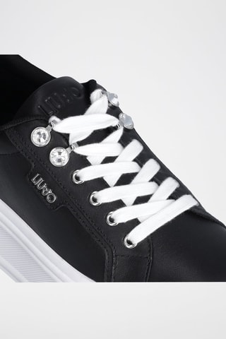 Sneakers plateformes en cuir Selma - Noir