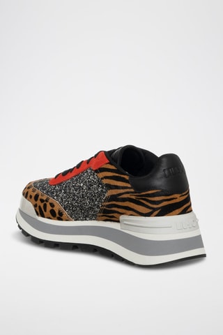 Sneakers en cuir de taureau Amazing - Marron et noir