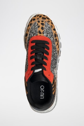 Sneakers en cuir de taureau Amazing - Marron et noir