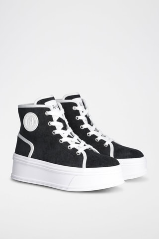 Sneakers montantes plateformes - Noir et blanc