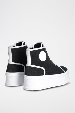 Sneakers montantes plateformes - Noir et blanc