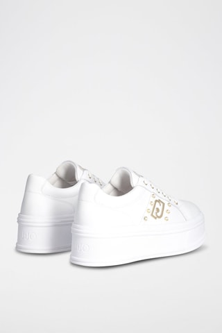 Sneakers plateformes en cuir - Blanc