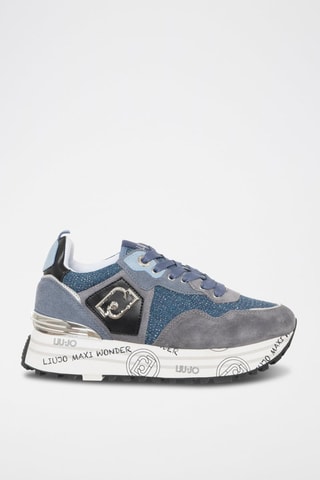 Sneakers plateformes  en nubuck - Bleu