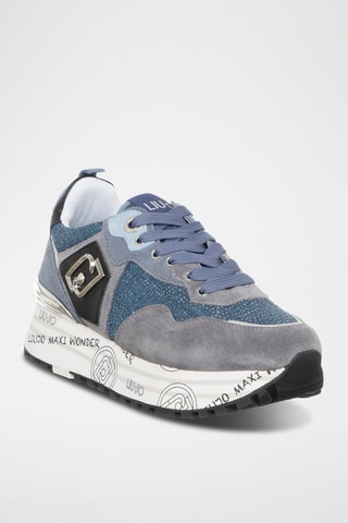Sneakers plateformes  en nubuck - Bleu