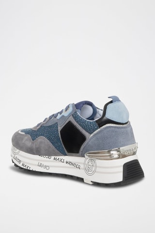 Sneakers plateformes  en nubuck - Bleu