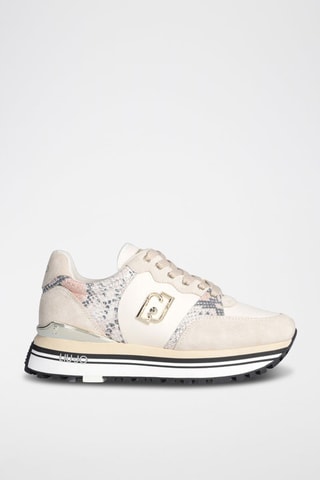 Sneakers plateformes en nubuck -  Sable