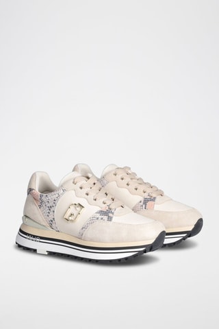 Sneakers plateformes en nubuck -  Sable