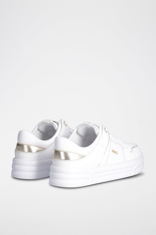 Sneakers plateformes - Blanc et doré