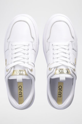 Sneakers plateformes - Blanc et doré