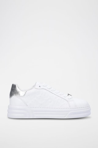 Sneakers plateformes - Blanc et argenté