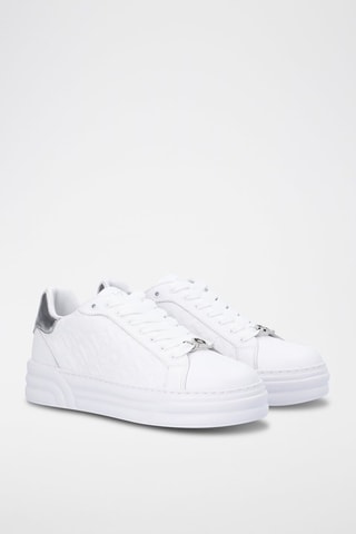 Sneakers plateformes - Blanc et argenté