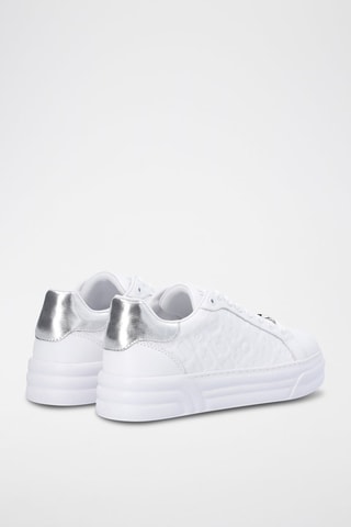 Sneakers plateformes - Blanc et argenté