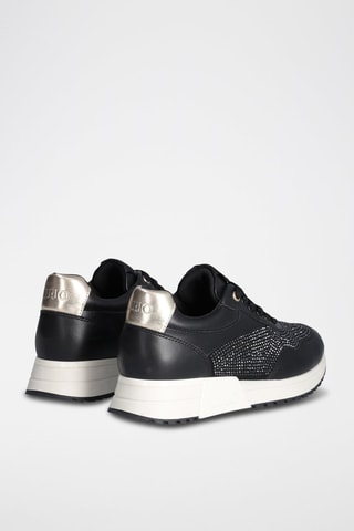 Sneakers plateformes en cuir - Noir
