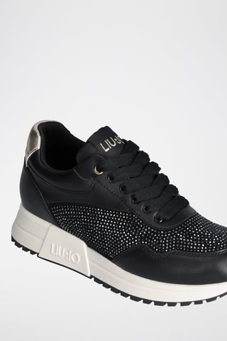 Sneakers plateformes en cuir - Noir