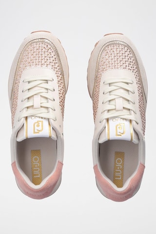 Sneakers en cuir de taureau Maxi Wonder - Beige et rose