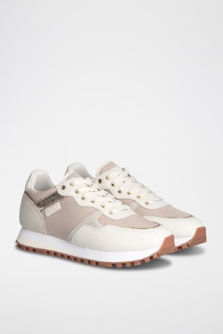 Sneakers en cuir de taureau Wonder - Ecru