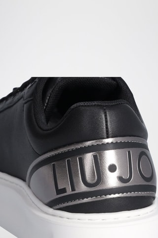 Sneakers plateformes en cuir de taureau Kylie - Noir