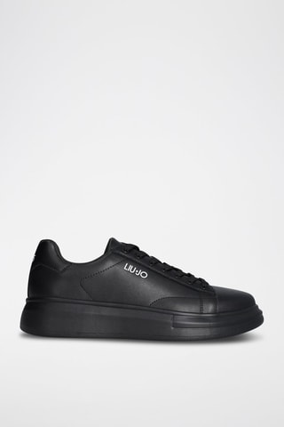 Baskets plateformes en cuir Big - Noir