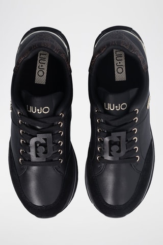 Baskets plateformes en cuir de taureau Maxi Wonder - Noir