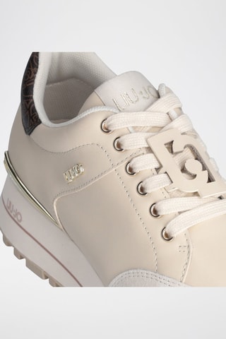 Baskets plateformes en cuir de taureau Maxi Wonder - Beige