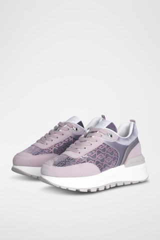 Baskets plateformes en cuir Amazing - Lilas