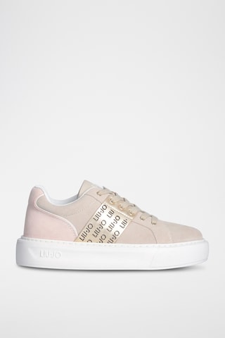 Baskets en cuir Kylie - Beige et doré