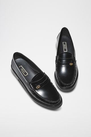 Mocassins vernis en cuir Moci - Noir