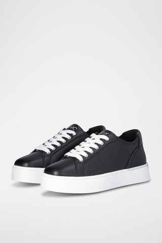 Baskets plateformes en cuir Pretty - Noir