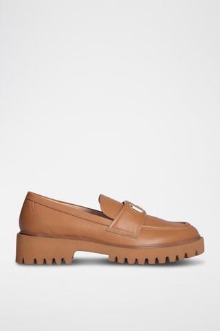 Mocassins plateformes en cuir Cora - Camel